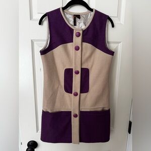 60’s 70’s mod wool blend mini dress with pockets!!